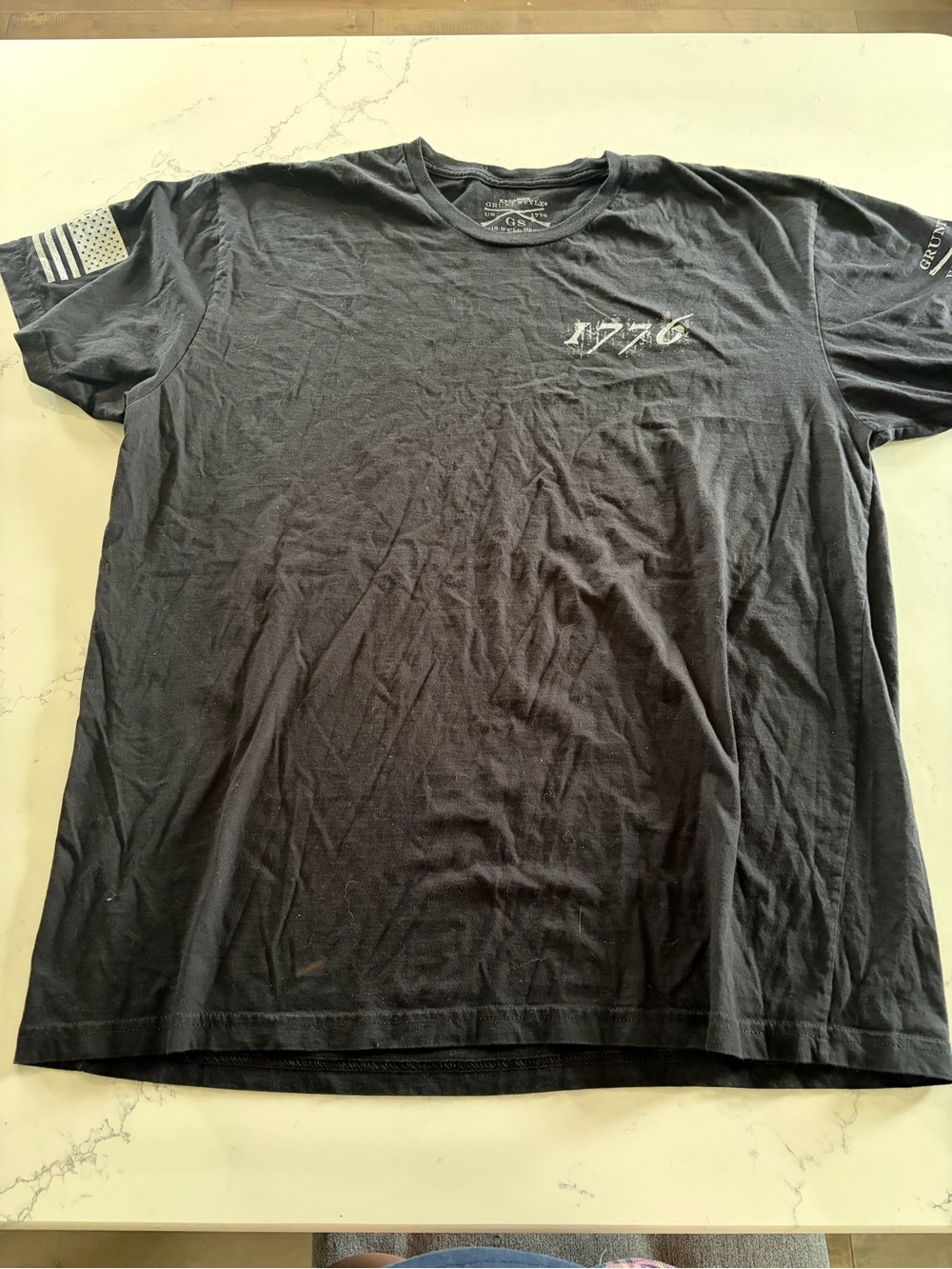 Grunt Style Black 1776 U.S. Flag Short Sleeve Tee - Men’s XXL